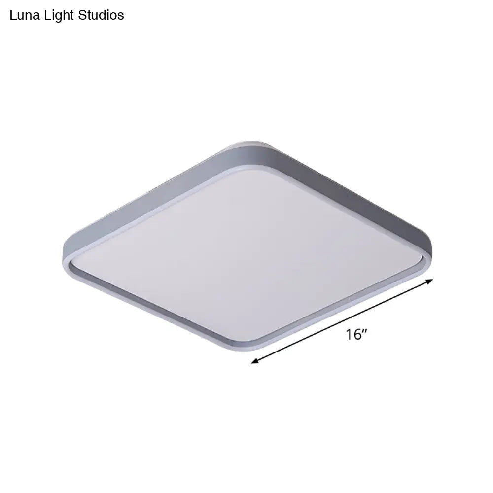 DecorBites™ DecorBites™ Modern Acrylic Flush Mount Ceiling Light in Grey for 16"/19.5" Wide Spaces, with LED Warm and White Lighting