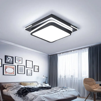 DecorBites™ DecorBites™ Modern Acrylic Flush Mount Ceiling Light: Quad Shaped, Black - Ideal for Living Room