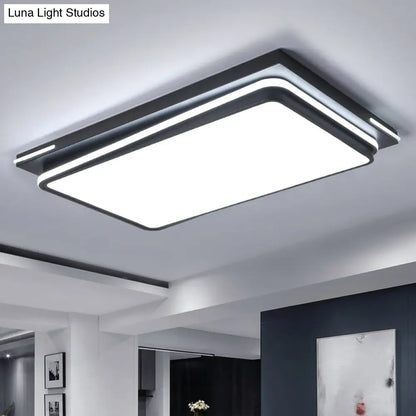 DecorBites™ DecorBites™ Modern Acrylic Flush Mount Ceiling Light: Quad Shaped, Black - Ideal for Living Room