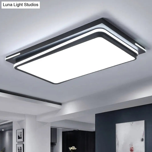 DecorBites™ DecorBites™ Modern Acrylic Flush Mount Ceiling Light: Quad Shaped, Black - Ideal for Living Room