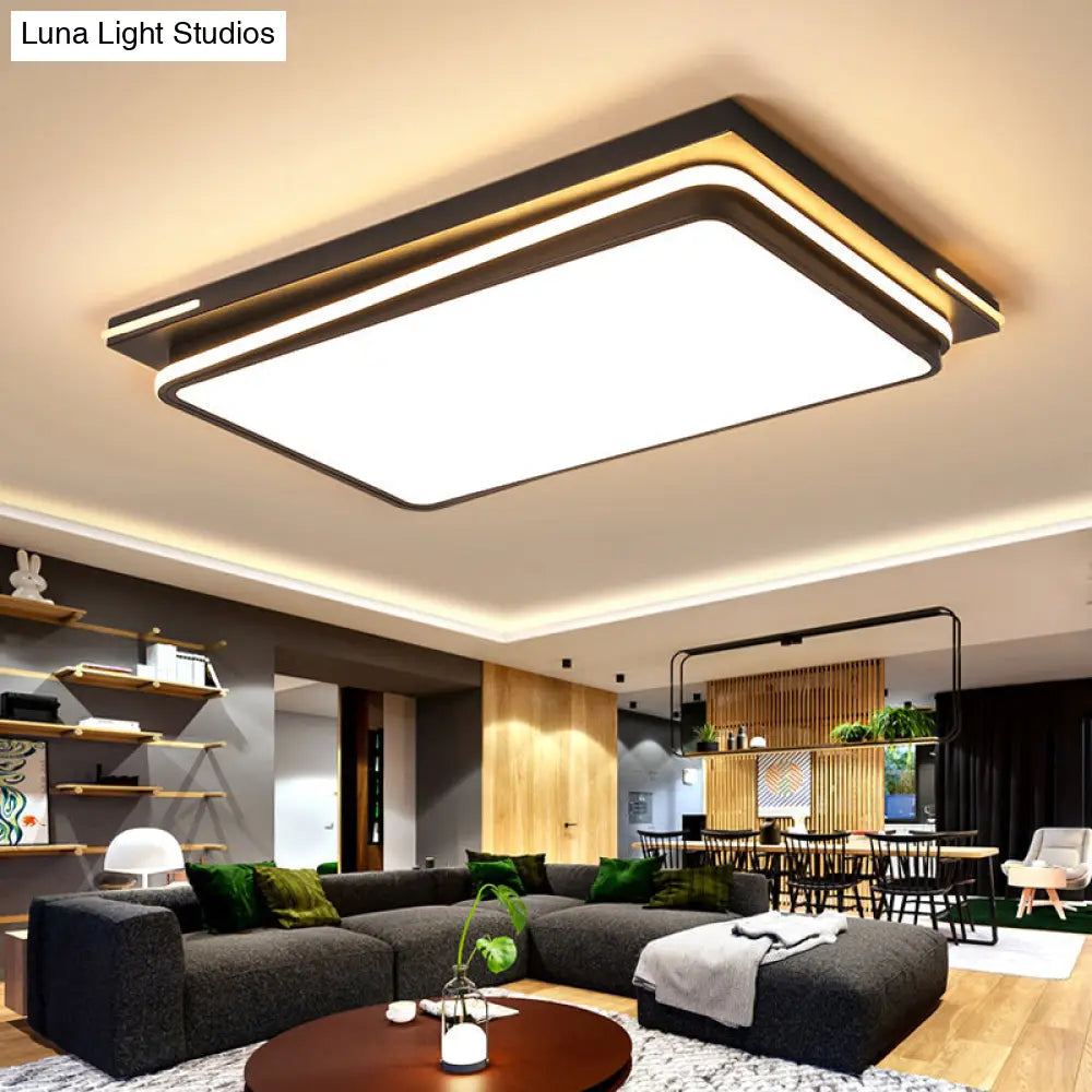 DecorBites™ DecorBites™ Modern Acrylic Flush Mount Ceiling Light: Quad Shaped, Black - Ideal for Living Room
