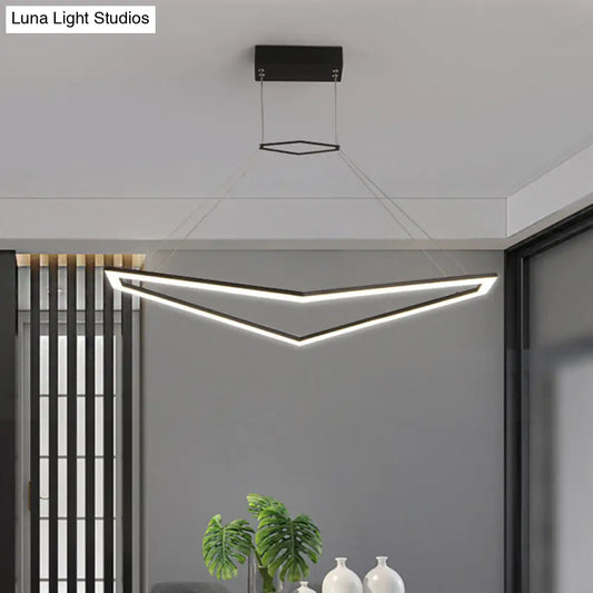 Lámpara de araña geométrica moderna de acrílico - Lámpara colgante LED en negro, luz blanca/cálida