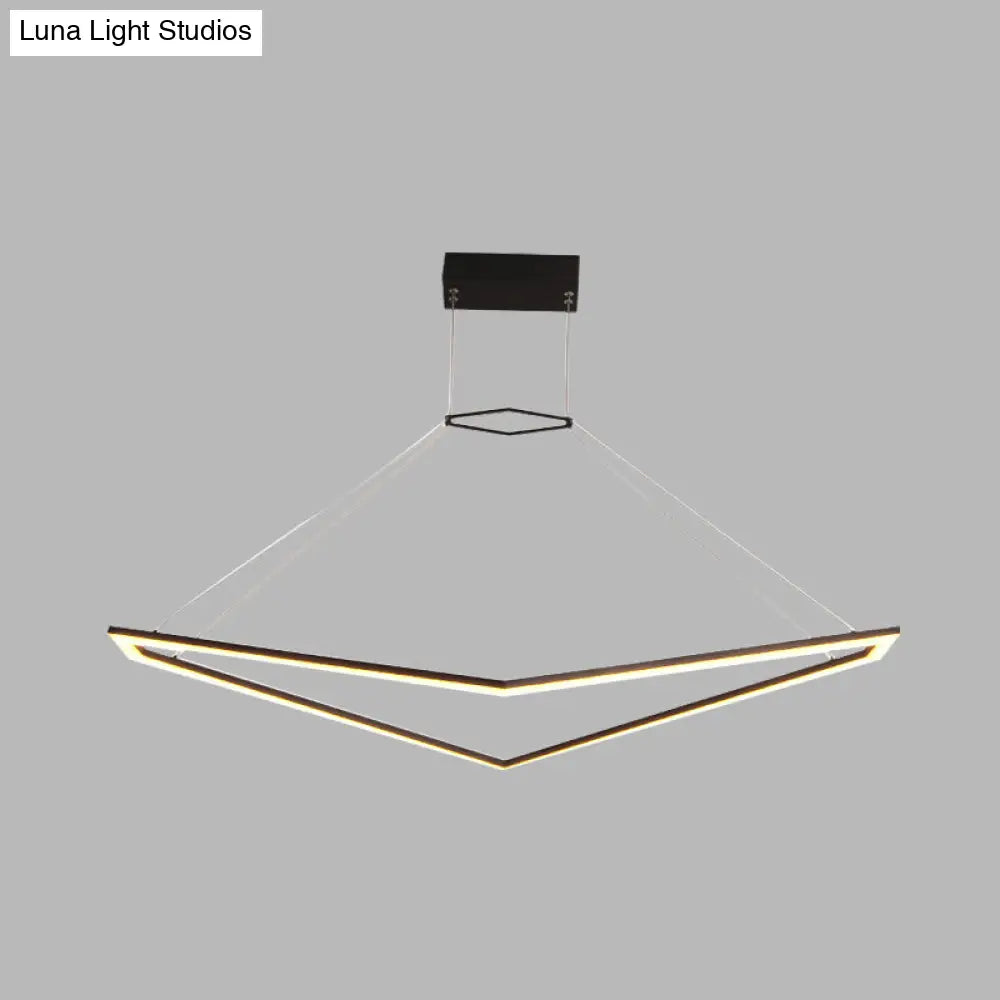 Lámpara de araña geométrica moderna de acrílico - Lámpara colgante LED en negro, luz blanca/cálida