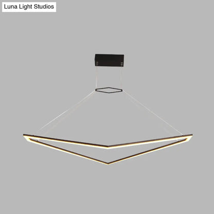 Lámpara de araña geométrica moderna de acrílico - Lámpara colgante LED en negro, luz blanca/cálida