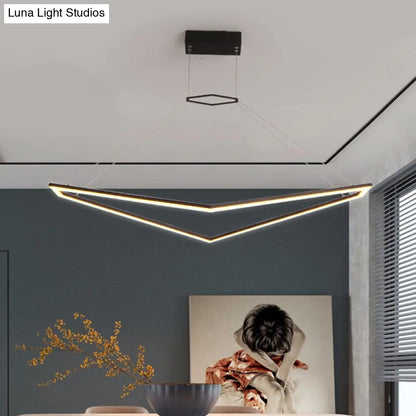 Lámpara de araña geométrica moderna de acrílico - Lámpara colgante LED en negro, luz blanca/cálida