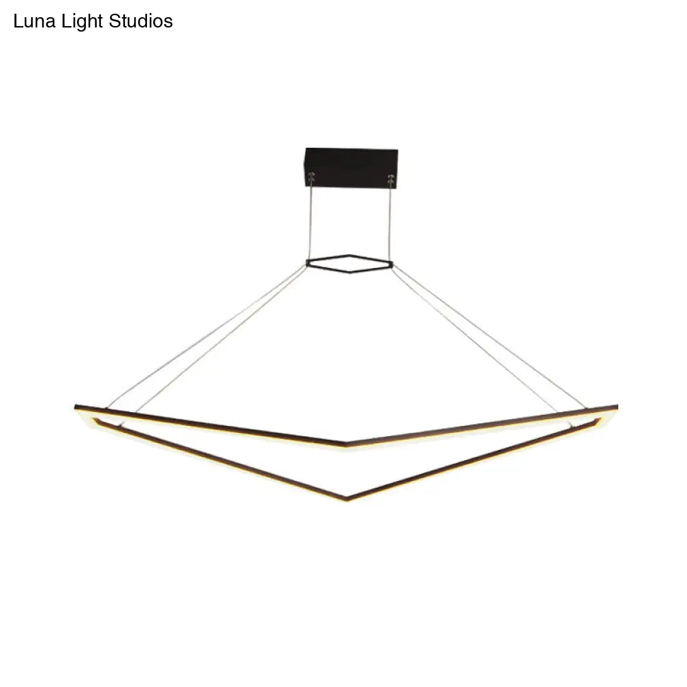 Lámpara de araña geométrica moderna de acrílico - Lámpara colgante LED en negro, luz blanca/cálida