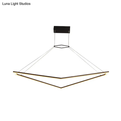 Lámpara de araña geométrica moderna de acrílico - Lámpara colgante LED en negro, luz blanca/cálida