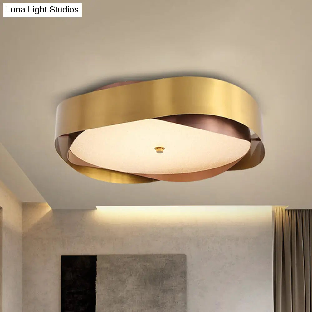 DecorBites™ DecorBites™ Modern Acrylic Gold LED Ceiling Flush Mount Light with Stainless Steel Frame