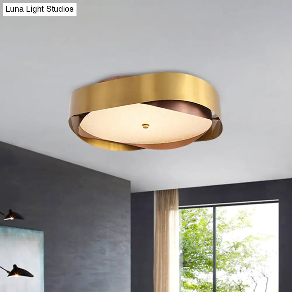 DecorBites™ DecorBites™ Modern Acrylic Gold LED Ceiling Flush Mount Light with Stainless Steel Frame