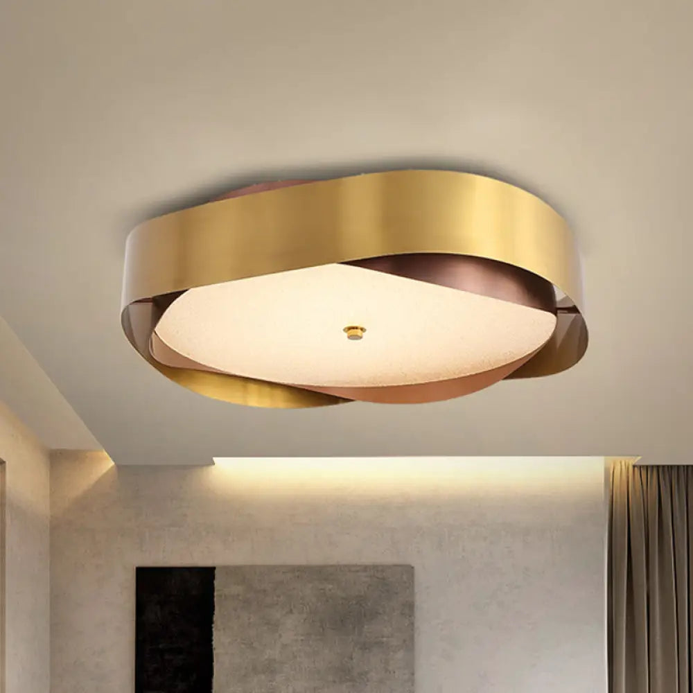 DecorBites™ DecorBites™ Modern Acrylic Gold LED Ceiling Flush Mount Light with Stainless Steel Frame
