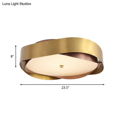 DecorBites™ DecorBites™ Modern Acrylic Gold LED Ceiling Flush Mount Light with Stainless Steel Frame