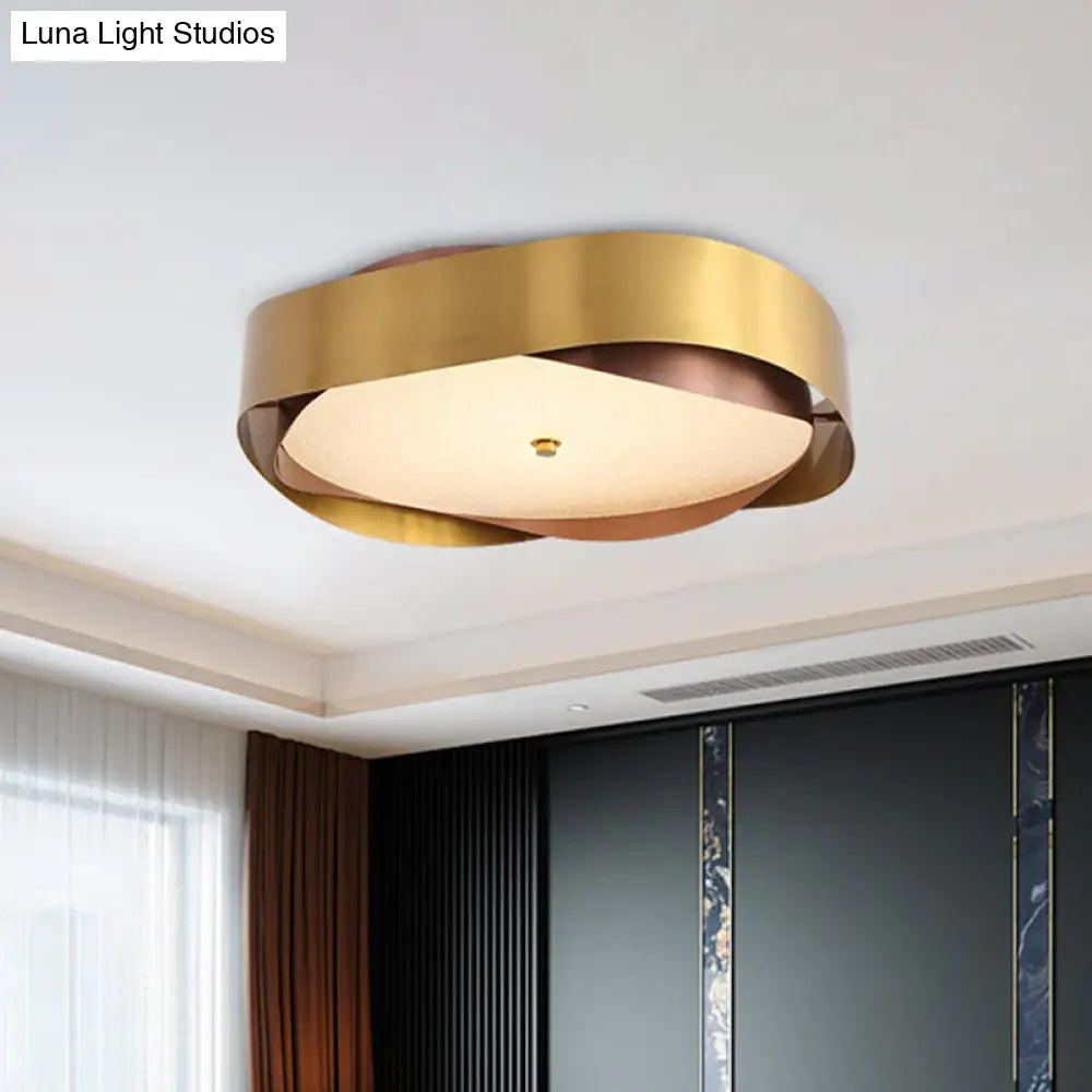 DecorBites™ DecorBites™ Modern Acrylic Gold LED Ceiling Flush Mount Light with Stainless Steel Frame