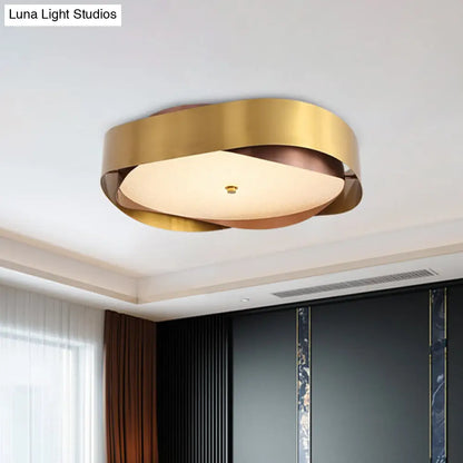 DecorBites™ DecorBites™ Modern Acrylic Gold LED Ceiling Flush Mount Light with Stainless Steel Frame