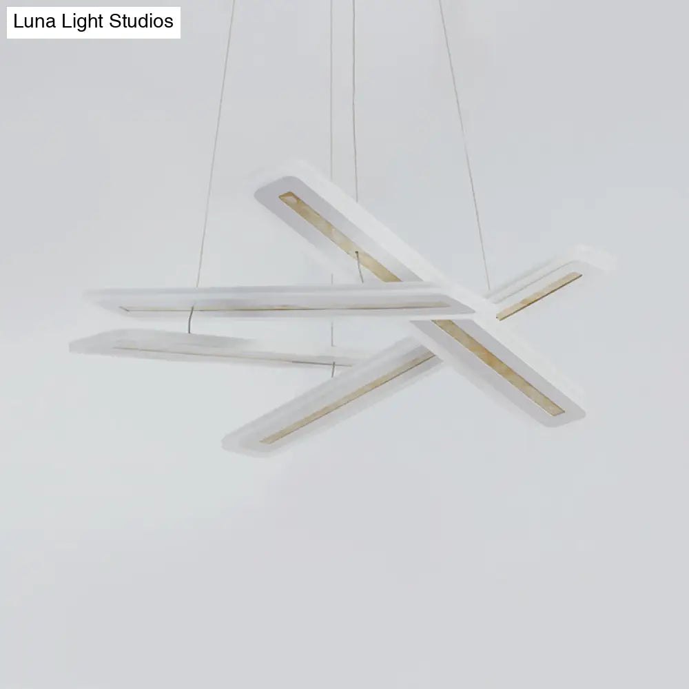 Lámpara de techo LED moderna de acrílico, forma rectangular, luz cálida/blanca