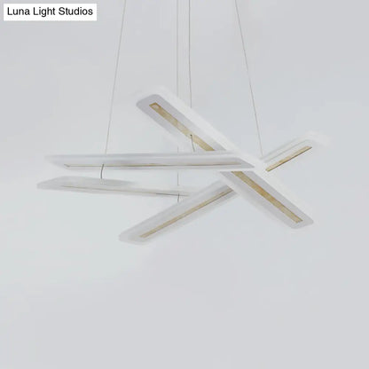 Lámpara de techo LED moderna de acrílico, forma rectangular, luz cálida/blanca