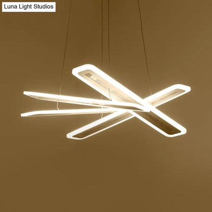 Lámpara de techo LED moderna de acrílico, forma rectangular, luz cálida/blanca