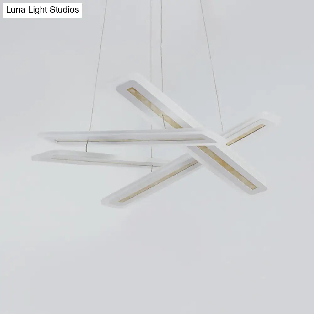 Lámpara de techo LED moderna de acrílico, forma rectangular, luz cálida/blanca