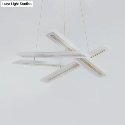 Lámpara de techo LED moderna de acrílico, forma rectangular, luz cálida/blanca