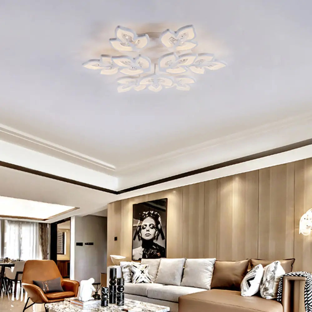 Lámpara de techo LED moderna de acrílico DecorBites™ para oficinas y restaurantes - Iluminación cálida/blanca elegante - Lámpara de montaje empotrado en blanco