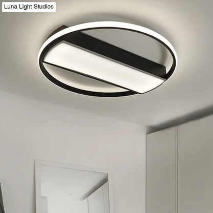 DecorBites™ DecorBites™ Modern Acrylic LED Ceiling Light for Stairway - Rectangle Flush Mount in Black or White, 16-24" Wide