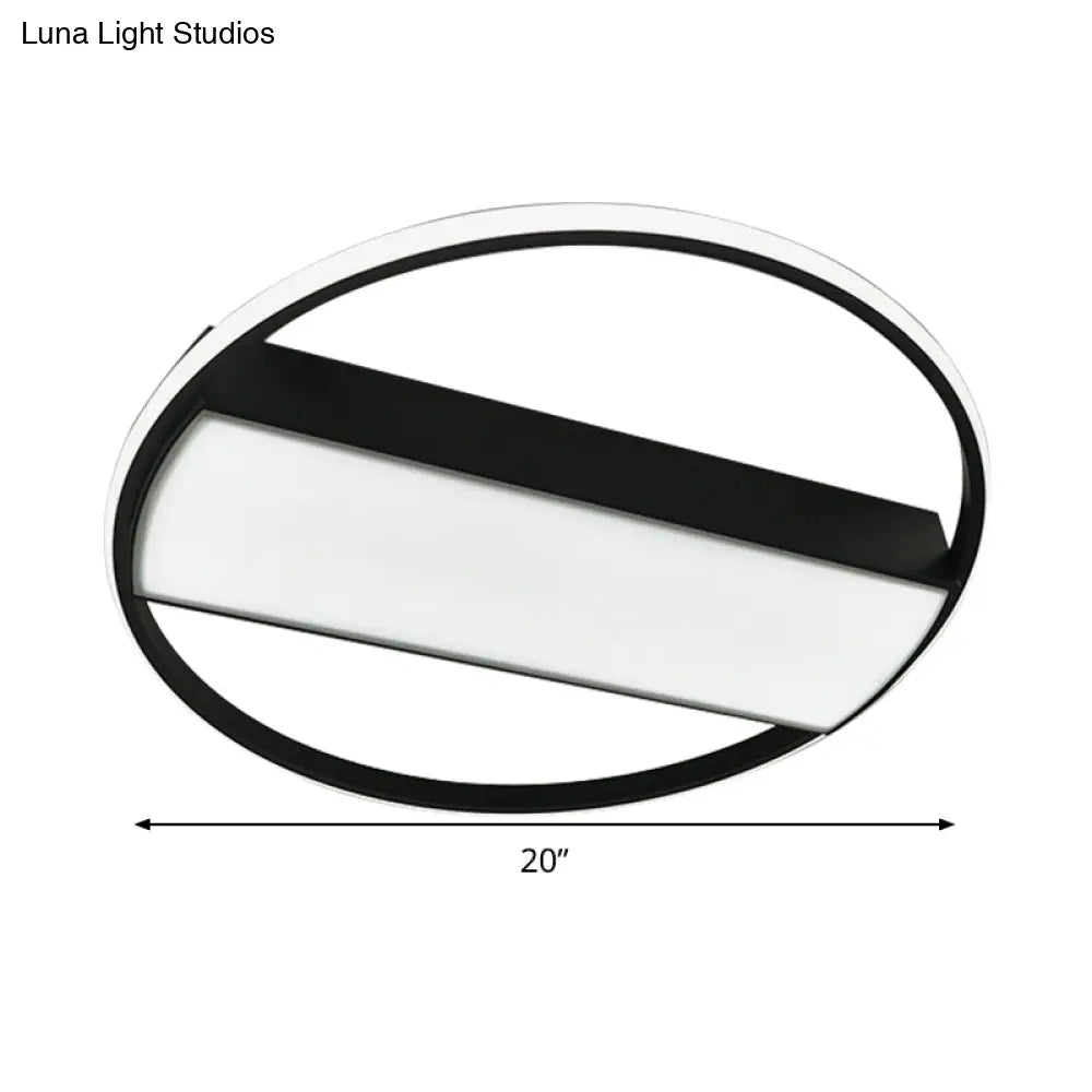 DecorBites™ DecorBites™ Modern Acrylic LED Ceiling Light for Stairway - Rectangle Flush Mount in Black or White, 16-24" Wide