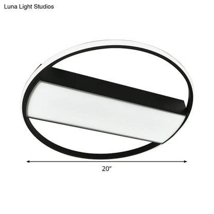 DecorBites™ DecorBites™ Modern Acrylic LED Ceiling Light for Stairway - Rectangle Flush Mount in Black or White, 16-24" Wide