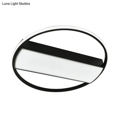 DecorBites™ DecorBites™ Modern Acrylic LED Ceiling Light for Stairway - Rectangle Flush Mount in Black or White, 16-24" Wide