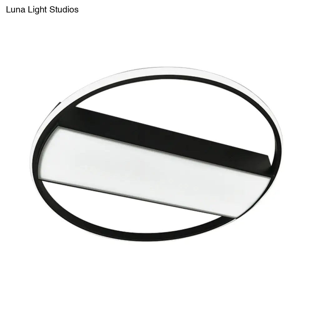 DecorBites™ DecorBites™ Modern Acrylic LED Ceiling Light for Stairway - Rectangle Flush Mount in Black or White, 16-24" Wide