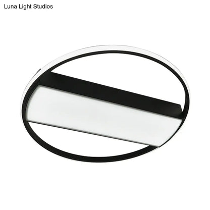 DecorBites™ DecorBites™ Modern Acrylic LED Ceiling Light for Stairway - Rectangle Flush Mount in Black or White, 16-24" Wide