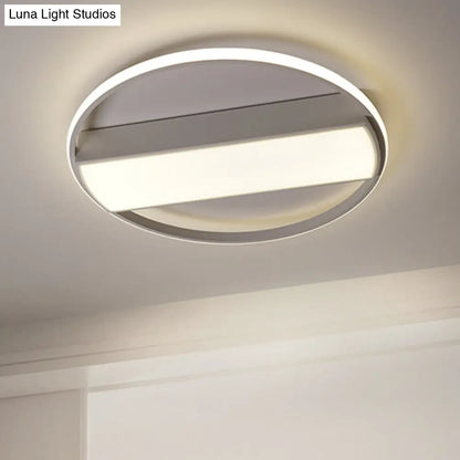 DecorBites™ DecorBites™ Modern Acrylic LED Ceiling Light for Stairway - Rectangle Flush Mount in Black or White, 16-24" Wide