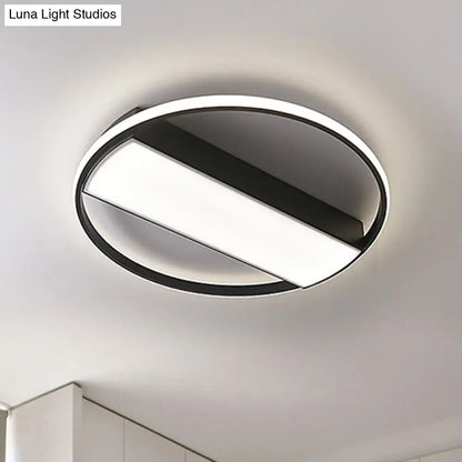 DecorBites™ DecorBites™ Modern Acrylic LED Ceiling Light for Stairway - Rectangle Flush Mount in Black or White, 16-24" Wide