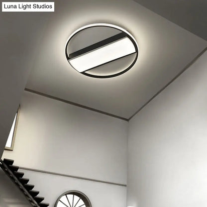 DecorBites™ DecorBites™ Modern Acrylic LED Ceiling Light for Stairway - Rectangle Flush Mount in Black or White, 16-24" Wide