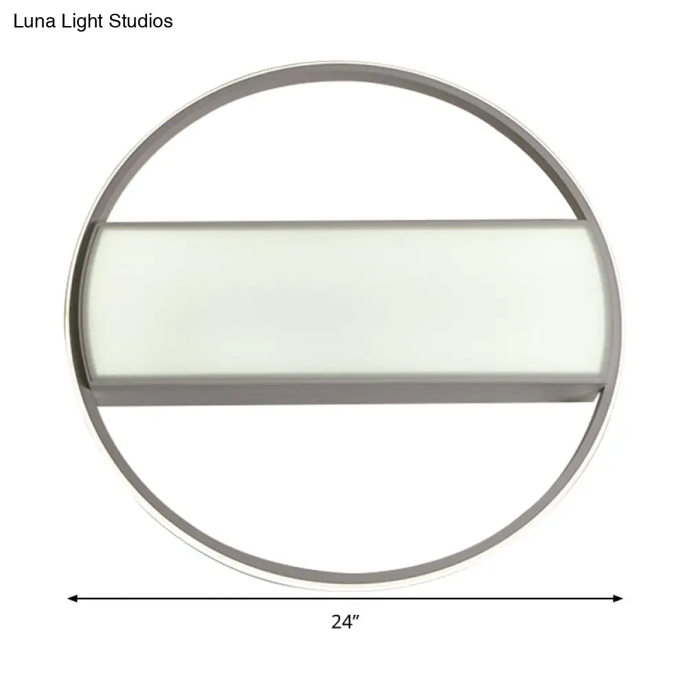 DecorBites™ DecorBites™ Modern Acrylic LED Ceiling Light for Stairway - Rectangle Flush Mount in Black or White, 16-24" Wide