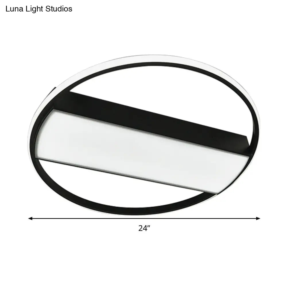 DecorBites™ DecorBites™ Modern Acrylic LED Ceiling Light for Stairway - Rectangle Flush Mount in Black or White, 16-24" Wide