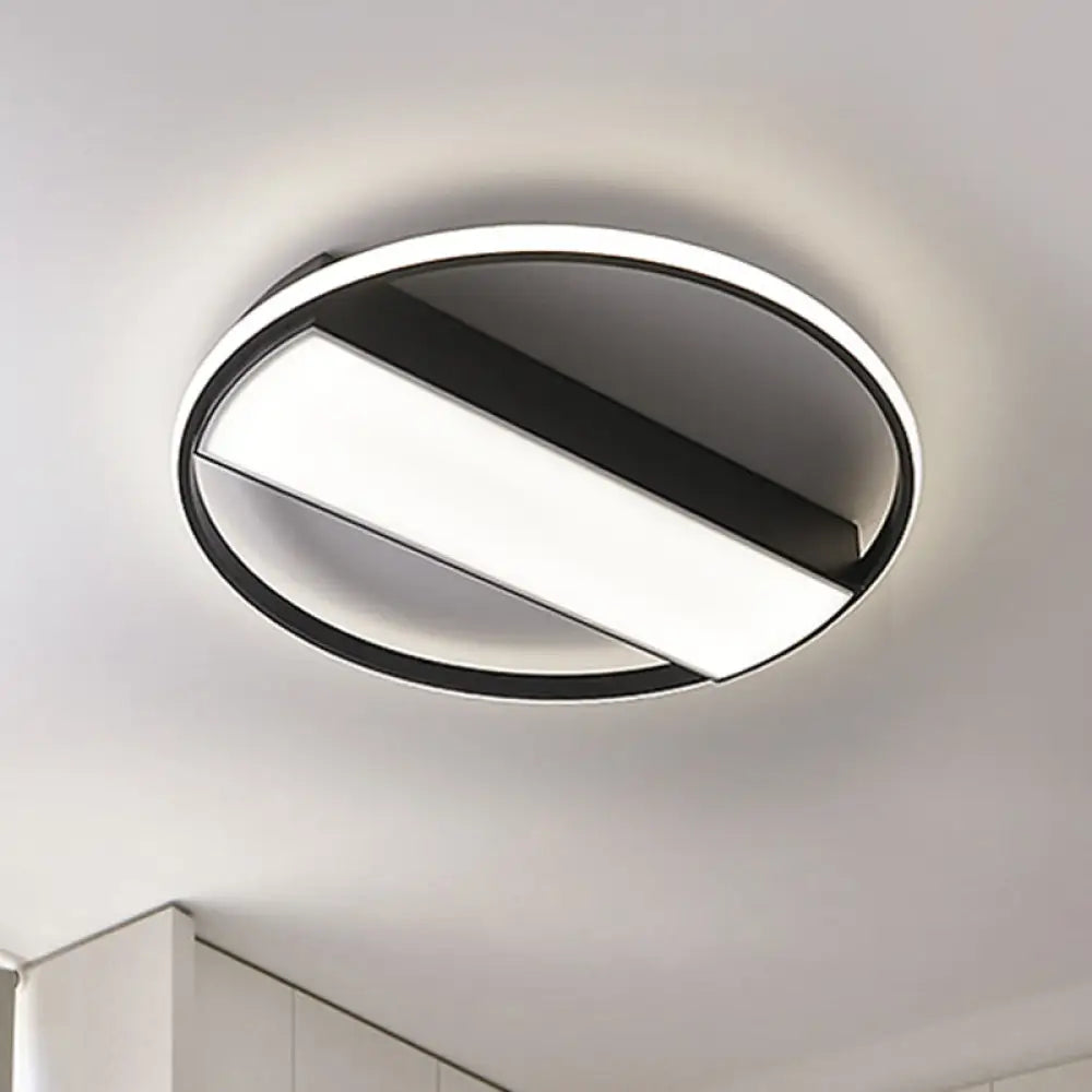 DecorBites™ DecorBites™ Modern Acrylic LED Ceiling Light for Stairway - Rectangle Flush Mount in Black or White, 16-24" Wide