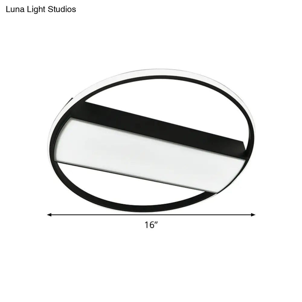 DecorBites™ DecorBites™ Modern Acrylic LED Ceiling Light for Stairway - Rectangle Flush Mount in Black or White, 16-24" Wide
