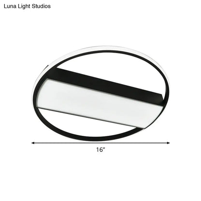 DecorBites™ DecorBites™ Modern Acrylic LED Ceiling Light for Stairway - Rectangle Flush Mount in Black or White, 16-24" Wide