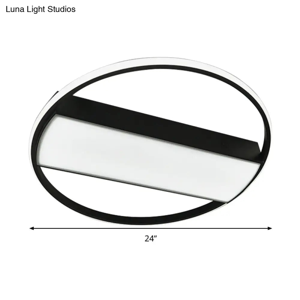 DecorBites™ DecorBites™ Modern Acrylic LED Ceiling Light for Stairway - Rectangle Flush Mount in Black or White, 16-24" Wide