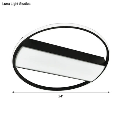DecorBites™ DecorBites™ Modern Acrylic LED Ceiling Light for Stairway - Rectangle Flush Mount in Black or White, 16-24" Wide
