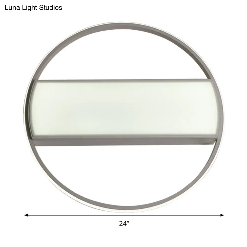 DecorBites™ DecorBites™ Modern Acrylic LED Ceiling Light for Stairway - Rectangle Flush Mount in Black or White, 16-24" Wide