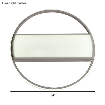 DecorBites™ DecorBites™ Modern Acrylic LED Ceiling Light for Stairway - Rectangle Flush Mount in Black or White, 16-24" Wide