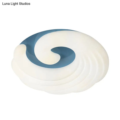 DecorBites™ DecorBites™ Modern Acrylic LED Flush Light Fixture in Grey/White/Blue - Cloud Design