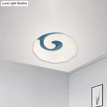 DecorBites™ DecorBites™ Modern Acrylic LED Flush Light Fixture in Grey/White/Blue - Cloud Design