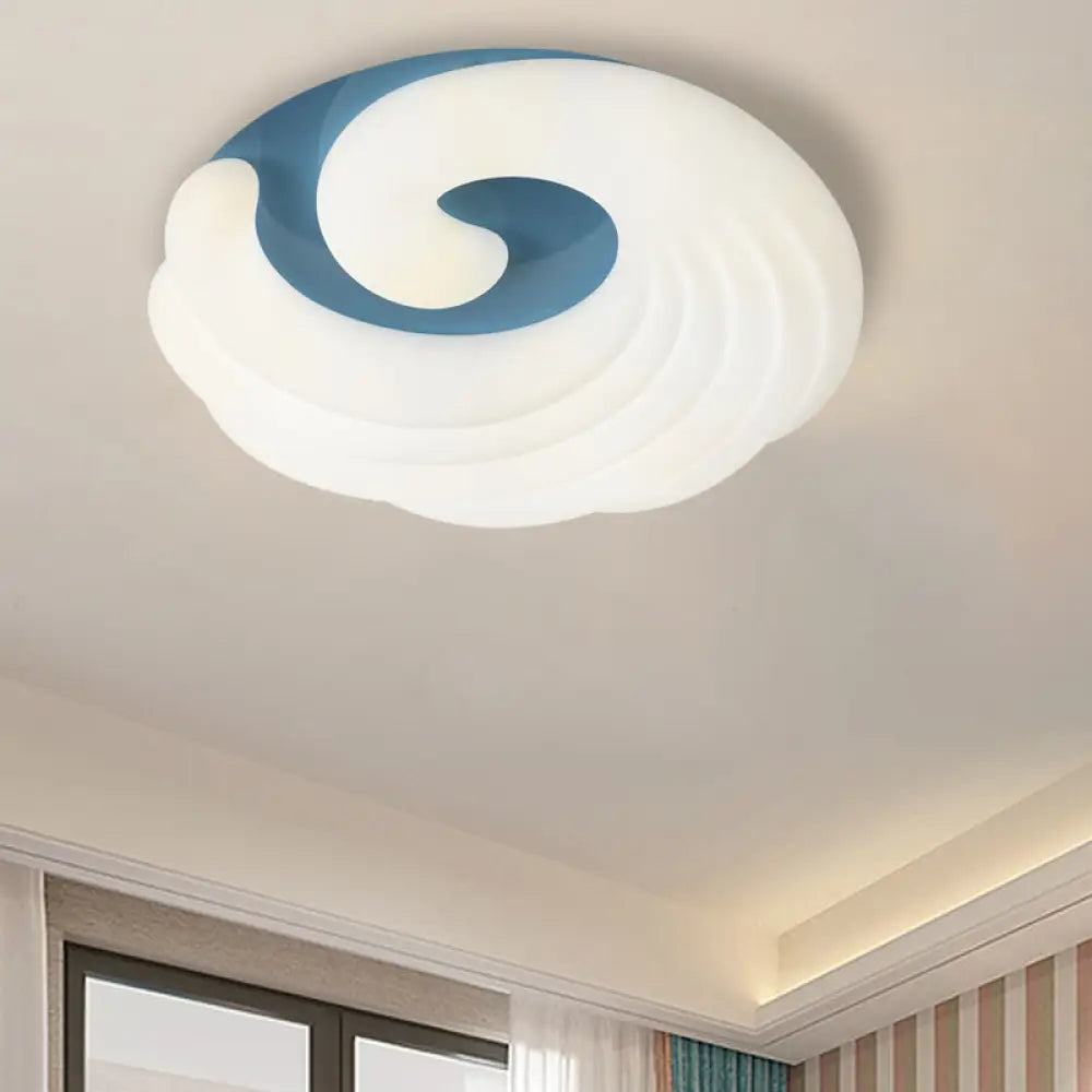DecorBites™ DecorBites™ Modern Acrylic LED Flush Light Fixture in Grey/White/Blue - Cloud Design