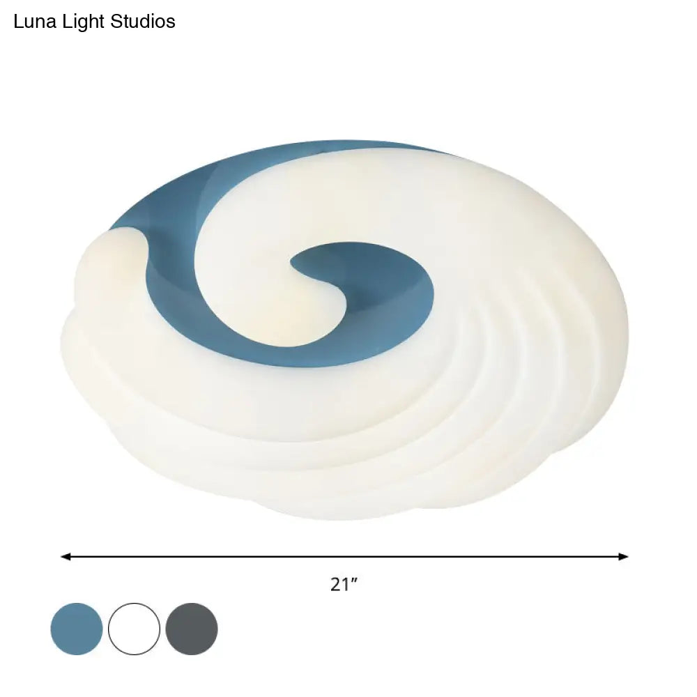 DecorBites™ DecorBites™ Modern Acrylic LED Flush Light Fixture in Grey/White/Blue - Cloud Design