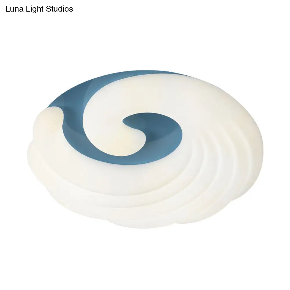 DecorBites™ DecorBites™ Modern Acrylic LED Flush Light Fixture in Grey/White/Blue - Cloud Design