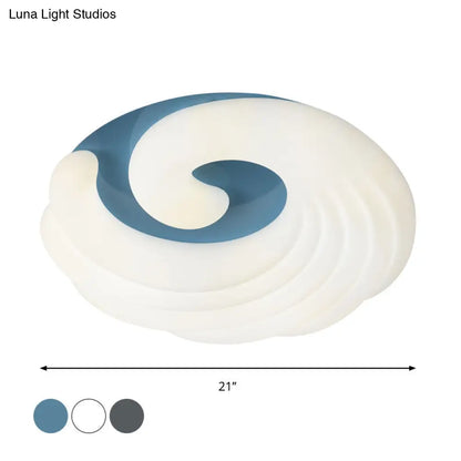 DecorBites™ DecorBites™ Modern Acrylic LED Flush Light Fixture in Grey/White/Blue - Cloud Design
