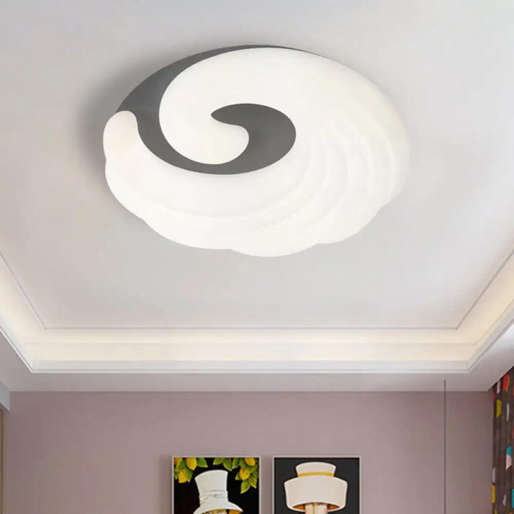 DecorBites™ DecorBites™ Modern Acrylic LED Flush Light Fixture in Grey/White/Blue - Cloud Design