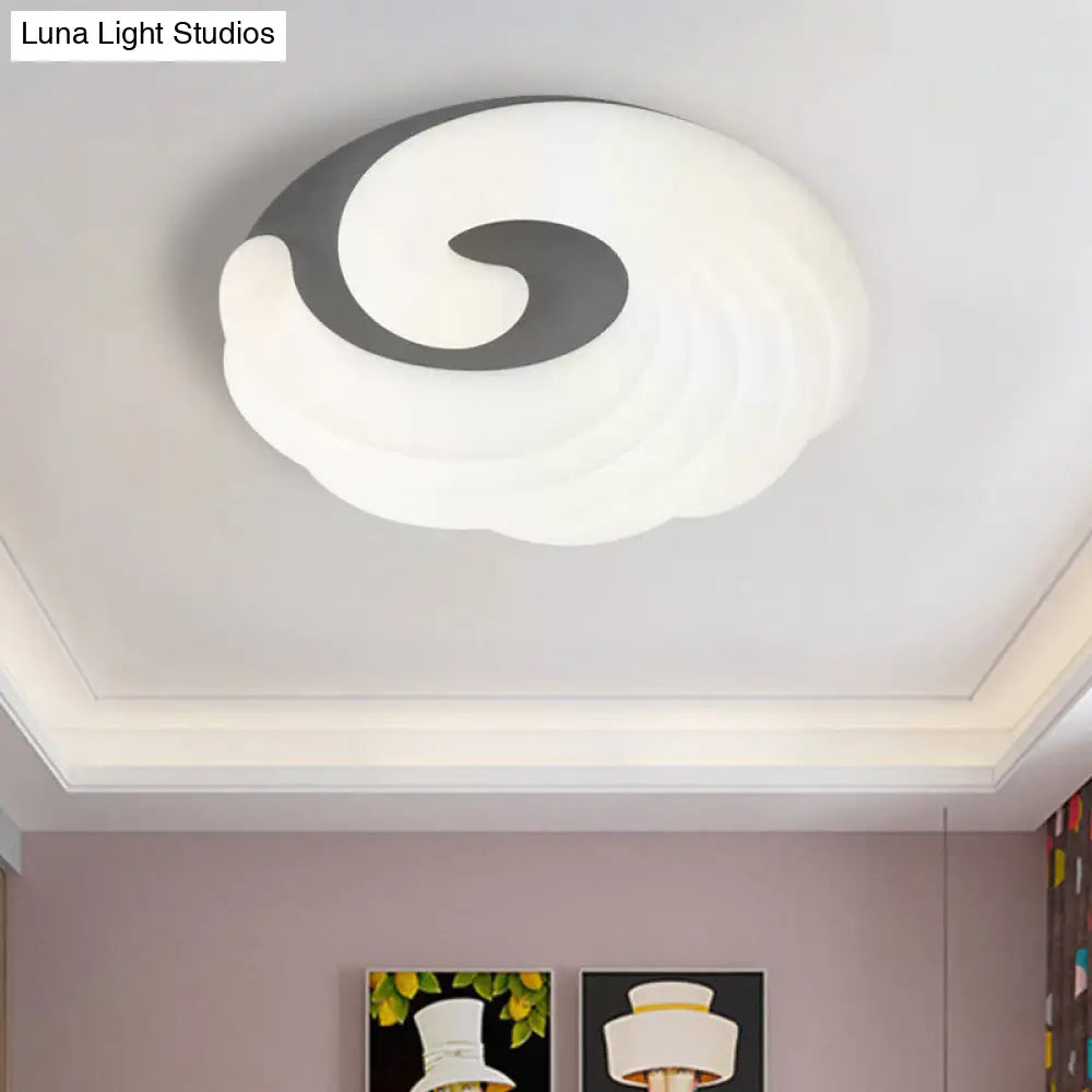 DecorBites™ DecorBites™ Modern Acrylic LED Flush Light Fixture in Grey/White/Blue - Cloud Design