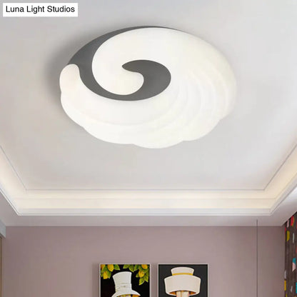 DecorBites™ DecorBites™ Modern Acrylic LED Flush Light Fixture in Grey/White/Blue - Cloud Design